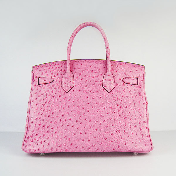 Replica Hermes Birkin 30CM Ostrich Veins Handbag Pink 6088 On Sale - Click Image to Close